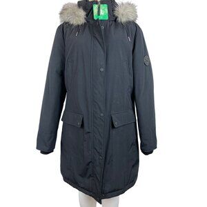 Andrew Marc Women's Black Puffer Parka Faux Fur Winter Coat Sz XL- New